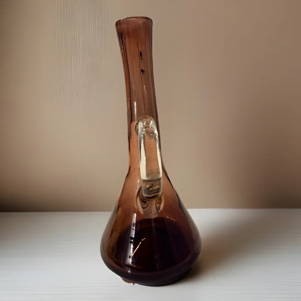 VINTAGE EMPOLI‎  optic ART GLASS DECANTER EWER PITCHER VASE Purple 16